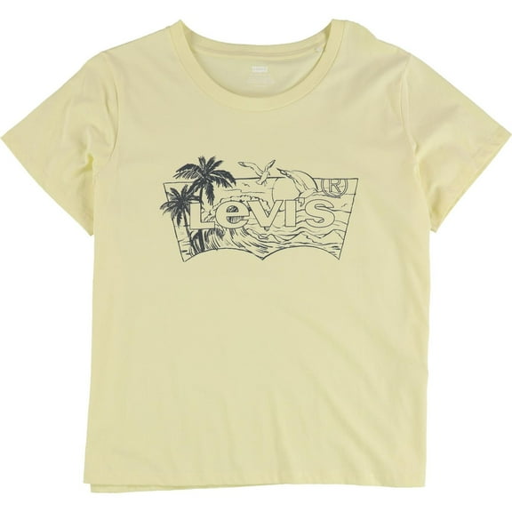Levi's Womens Tropical Graphic T-Shirt, Yellow, 1X