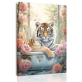 thumbnail image 7 of Tiger Funny Bathroom Wall Art Tiger in Bathtub Pictures Eclectic Wall Decor Wildlife and Rose Canvas Paintings Art Bathroom Toilet Home Decoration, 7 of 7