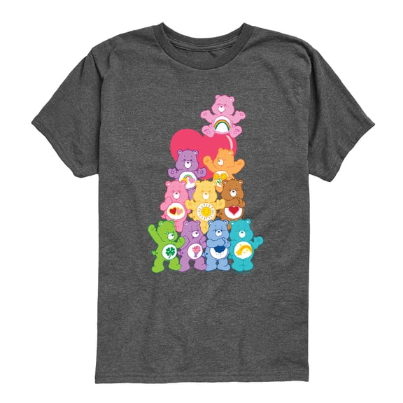 Care Bears - Care Bears Heart Stack - Youth Boys Short Sleeve Graphic T-Shirt