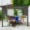 thumbnail image 4 of Gymax 2PCS 16x4 Ft Universal Replacement Canopy for Pergola Structure Sun Awning Brown, 4 of 10
