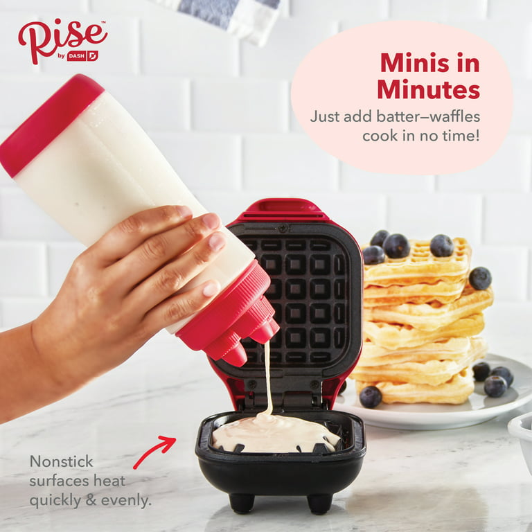 DASH Mini Waffle Maker (2 Pack) for Individual Waffles Hash Browns, Keto  Chaffles with Easy to Clean, Non-Stick Surfaces, 4 Inch, Red
