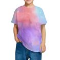 thumbnail image 2 of HAOTAGS T-shirts fot Toddler Boys Girls Tie-dye Print Shorts Sleeve Round Neck Tops for Kids Multicolor Size 4-5 Years, 2 of 4