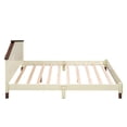 thumbnail image 4 of 3 Piece Full Size Bedroom Set, Solid Wood Bedroom Furniture  with Full Size Platform Bed Nightstand and Storage Dresser,  Toddler Bed Furniture Set for Bedroom Living Room, White+Walnut, 4 of 9