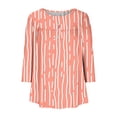 thumbnail image 5 of Yuanlook Womens Casual Tops,3/4 Length Sleeve Tunic Shirt Round Neck Side Basic Tees Wearring - Orange - M, 5 of 5