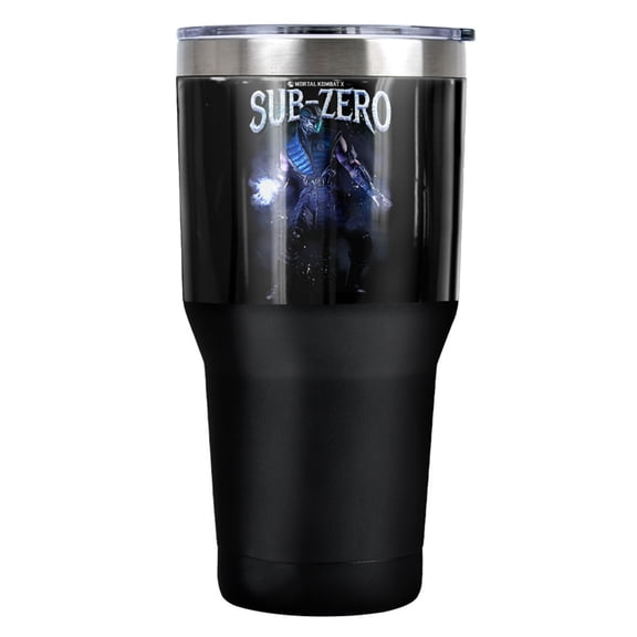 Mortal Kombat Sub-Zero Stainless Steel Tumbler 30 oz Coffee Travel Cup, Vacuum Insulated & Double Wall with Leakproof Sliding Lid