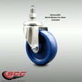 thumbnail image 2 of 4 Inch 316SS Solid Polyurethane Wheel Swivel ½ Inch Threaded Stem Caster SCC, 2 of 2