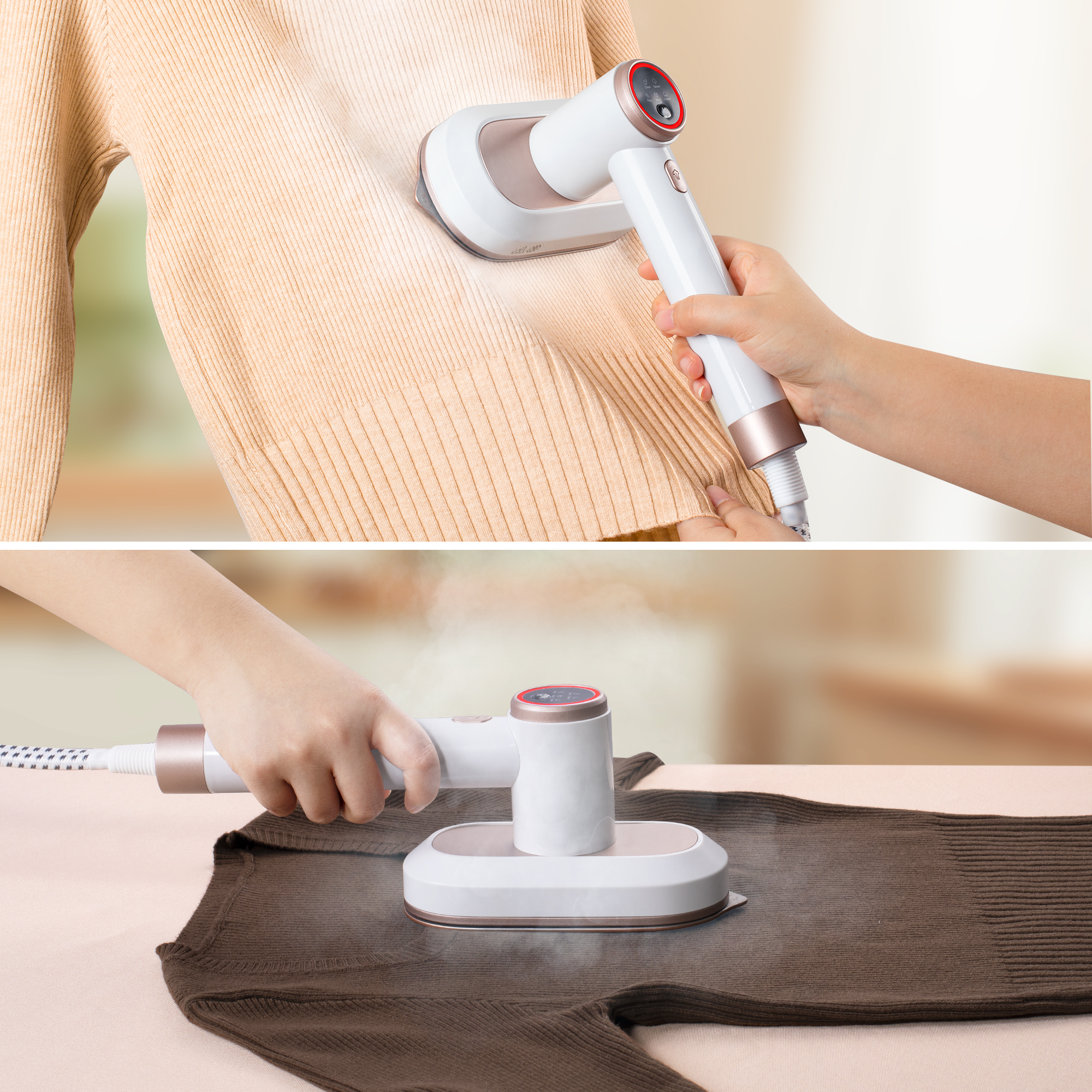 Steamer for Clothes,2-in-1 1550W Turbocharged Garment Steamer & Iron ,3 Levels Smart Control Steaming,1.2L Detachable Tank,Auto Shut-Off,Self-Cleaning,Innovative Storage: Hang or Wall Mount