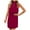 Wine, variant on IROINNID Women's Sleeveless Solid Color Halter Dress Summer Dress Hollow Mini Dress Beach Dress Sun Dress Cold Shoulder Short Dress