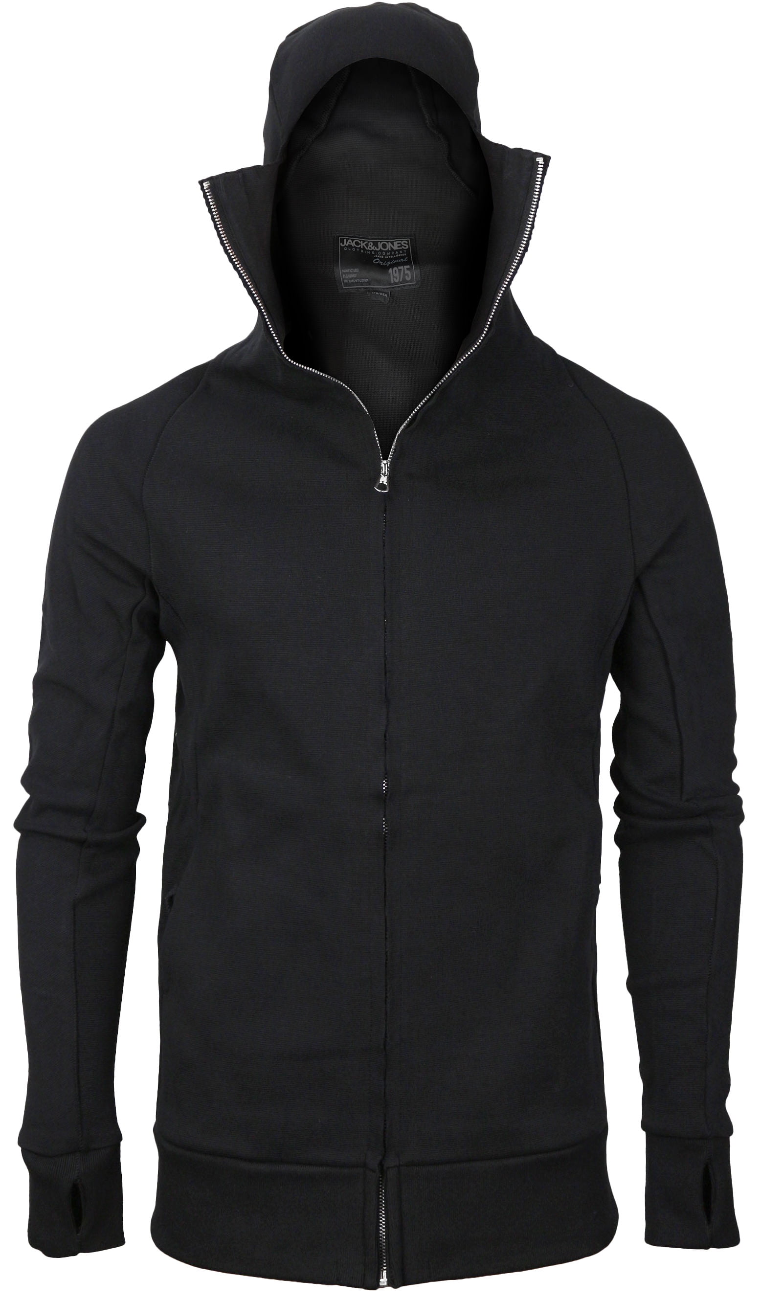 Mens zip up hoodie with thumb holes sale