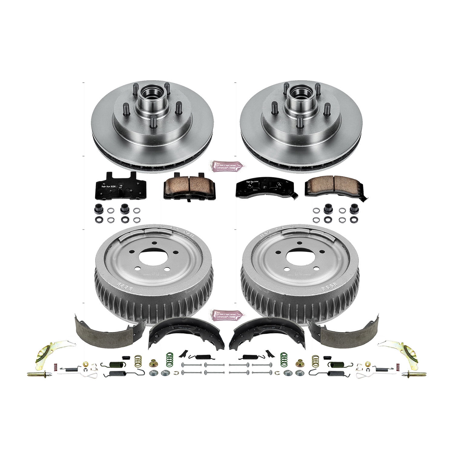 Power Stop Front and Rear Stock Replacement Drum and Shoe Kit KOE15038DK