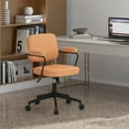 thumbnail image 4 of Costway PU Leather Office Chair Adjustable Swivel Leisure Desk Chair w/ Armrest, 4 of 11
