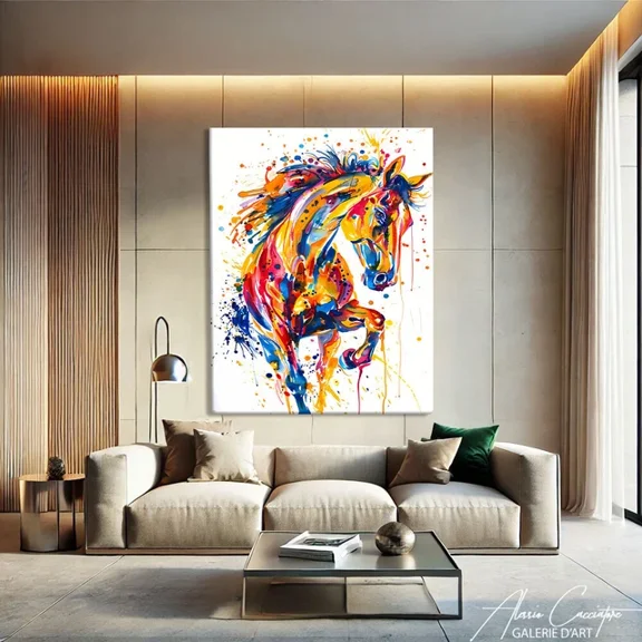 Kna Prints - 1 Pc Poster Large Colorful Wall Art Horse Modern Farmhouse Wall Decor, UNFRAMED-8x12