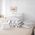 thumbnail image 5 of Manfei Retro Geometric Twin Bedding Sets 7pcs,Modern Geometric Stripes Bedding Comforter Set 7pcs,Black White Sheet Sets,Microfiber Room Decoration Reversible, 5 of 7