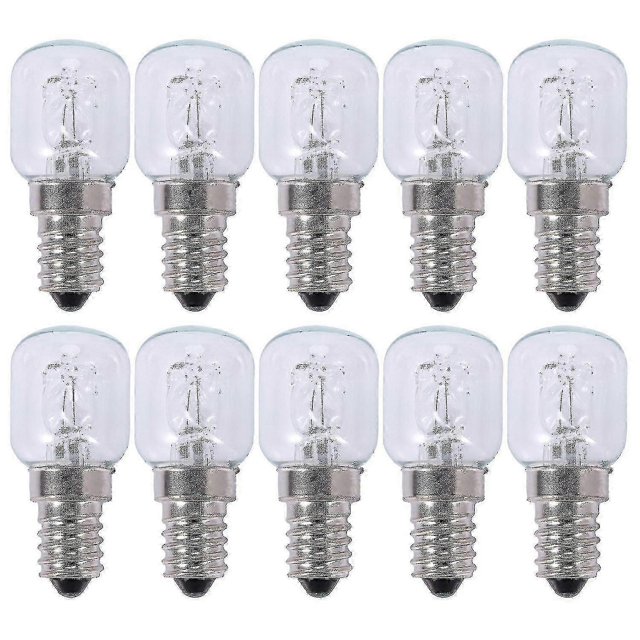 10x E14 High Temperature Bulb 500 Degrees 25w Halogen Bubble Bulb