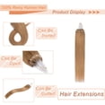 thumbnail image 2 of MY-LADY 100% Human Hair Extensions Remy Real Natural Hair Hairpiece Mirco Ring Tubes Hair Thick Micro Loop Extensions Hair for Women 24inch #27 Dark Blonde, 2 of 8