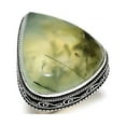 thumbnail image 2 of Natural Prehnite Gemstone Handmade 925 Sterling Silver Jewelry Ring Size 10, 2 of 2