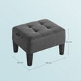 thumbnail image 5 of LEDREM Small Footstool Ottoman with Thick Cushion, Angled Legs & Hidden Storage Compartment, for Living Room Bedroom Entryway, Supports 330 lbs, Dark Gray, 5 of 6