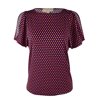 Women's Sporty Dot Print Matte Jersey Slit Sleeve Top-TN-XL