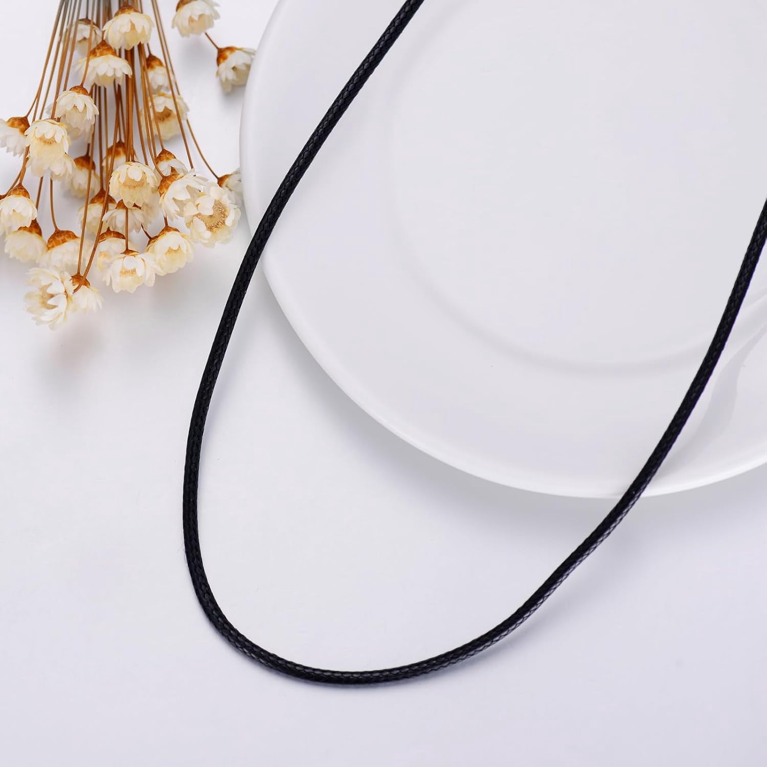 SISGEM Leather Cord Necklace Chain for Women Men with 925 Sterling Silver Lobster Clasp, 2/3mm Black/Brown Leather Necklace Cord 16/18/20/22/24 Inches