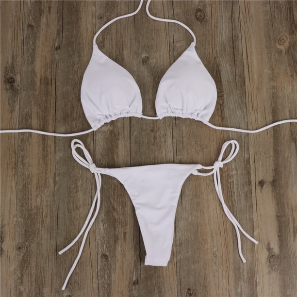 Conjuntos De Biquini Bikini de mujer sexy Vendaje Traje de baño de verano Fiestas en la piscina Ropa de playa (blanco M) Sywqhk Para Estrenar