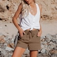 thumbnail image 7 of Shorts for Women Running Swim Athletic Solid Color Wrinkle Cloth High Waist Pocket Shorts, 7 of 7