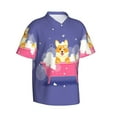 thumbnail image 2 of Balery Dog Washes in a Pink Bath Print Men's Hawaiian Shirts Short Sleeve Beach Shirt Relaxed Fit Vacation Button Down Shirts-XX-Large, 2 of 9