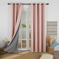 thumbnail image 5 of Deconovo 100% Total Blackout Curtains 45 inch, Spring Burlap Curtains with Coating Short Thermal Curtains for Small Windows（Coral Pink, 52 x 45 inch, 2 Panels）, 5 of 11