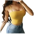 thumbnail image 2 of Messiyo Womens Tank Tops Spaghetti Strap Tank Top Camisole Tops for Women Athletic Tank Tops for Women's Undershirt Tank Tops Summer Tops for Women Cute Tank Tops for Women Yellow L, 2 of 4