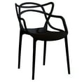 thumbnail image 4 of Mid-Century Modern Style Stackable Plastic Molded Arm Chair with Entangled Open Back, 4 of 7