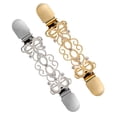 thumbnail image 4 of 2pcs Stylish Alloy Sweater Clips with Rhinestones Unique Cardigan Clip Scarf Buckle for Women (Gold and Silver), 4 of 8
