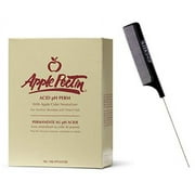 Zotos APPLE PECTIN Acid pH Perm with Apple Cider Neutralizer For Normcal, Resistant, Tinted Hair (w/Sleek Steel Pin Rat Tail Comb) (1 APPLICATION BOX)