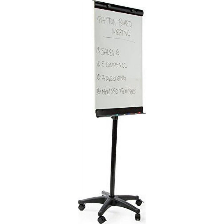 White Board Easel Stand Magnetic Whiteboard Flipchart Tripod Easel Height  Adjustable Dry Erase Board with 1 Eraser, 3 Markers, 6 Magnets, 36x24 Inch  (Black)