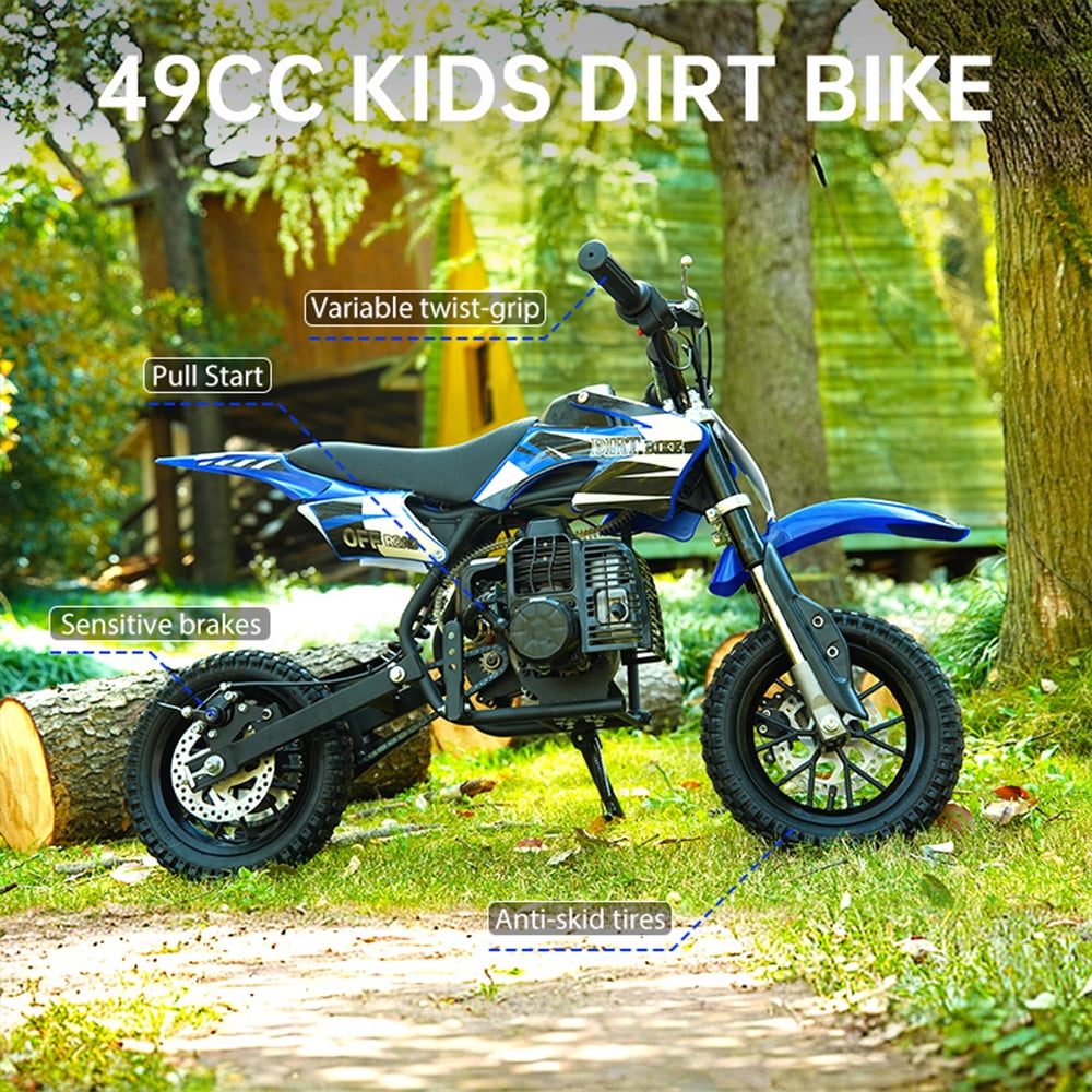TOXOZERS 50cc dirt bike, Perfect Starter Kids Dirt Bike for adventure,Sturdy Gas Dirt Bike for Beginner,2-Stroke,Black