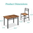 thumbnail image 2 of Songqin 5-Piece Modern Dining Set W/Steel Frame, Space Saving Rectangular Kitchen Table W/ 4 Matching Chairs & Storage Rack for Apartments, Kitchens & Dining Rooms - Medium Brown/Black, 2 of 14