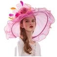 thumbnail image 1 of TIEVOSA Women's Fascinator Bridal Tea Party Wedding Hat（Hot Pink）, 1 of 3