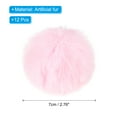 thumbnail image 2 of Uxcell Faux Fur Pom Poms for Hats, Fluffy Soft Fur Poms Balls, Pink 12 pack, 2 of 6