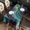 thumbnail image 2 of Blue Green Gold Marble Pattern Rectangle Tablecloth 60"x120",Waterproof Polyester Rectangle Table Cloth, Wipeable Spillproof Polyester Tablecloth for Dining, Camping, Indoor and Outdoor, 2 of 6
