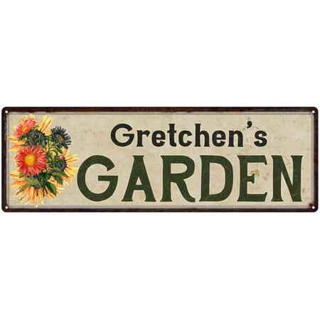 - Gretchen's Garden Personalized Flower Chic Decor 6x18 Sign Gift 106180017447