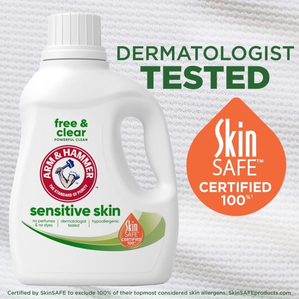 6 Pack - ARM & HAMMER Sensitive Skin Free & Clear, 33 Loads Liquid Laundry Detergent, 33 Fl oz