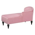 thumbnail image 4 of 58" Button Tufted Velvet Chaise Lounge, Lounge Sofa Chair with Right Armrest and Nailhead Trim, Chaise Lounge with Solid Wood Legs for Living Room Bedroom Office, Pink, 4 of 8