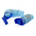 thumbnail image 3 of Cepillo de baño para perros, 2 piezas de cepillo de baño para mascotas con mango de anillo ajustable, peine de goma de masaje relajante para perros y gatos de pelo largo y corto (azul y ros, 3 of 5