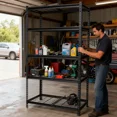 thumbnail image 4 of 5-Tier Storage Shelves, Heavy Duty Garage Shelving Unit, Adjustable Metal Shelves, Utility Rack, Boltless Assembly for Garage, Basement, Warehouse, 2250 lbs Capacity,  Black, 4 of 14