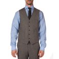 thumbnail image 3 of Ferrecci Men's Bradford Grey Slim Fit Notch Lapel 3 Piece Vintage Tweed Heritage Suit Set - Blazer Jacket, Vest and Pants (46 Short), 3 of 7