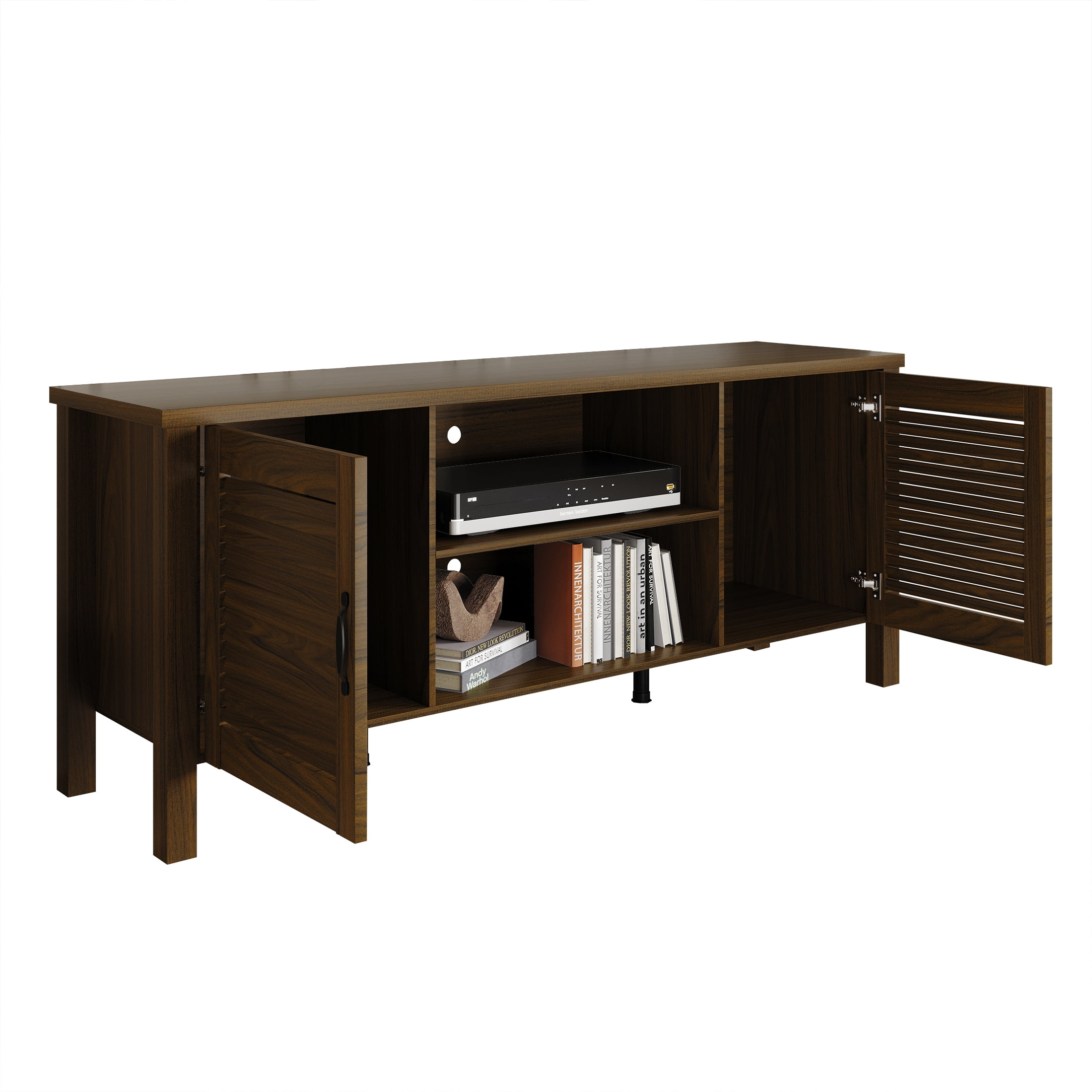 Castle Place Traditional TV Stand Console for TVs up to 65", Brown