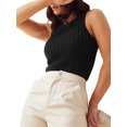 thumbnail image 2 of Liacowi Women Knitted Ribbed Tank Tops Solid Color Basic Summer Tops Sleeveless Vest Clothes for Streetwear, 2 of 9