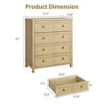 thumbnail image 6 of Rattan Dresser with 5 Drawers for Bedroom, 45 Inch Tall Chest of Large Drawers, Wood Clothes Storage Cabinet & TV Stand for Nursery, Living Room, Entryway, 6 of 11