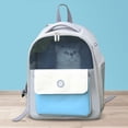 thumbnail image 4 of porta Bolsa con ventana con bolsillos externos para perros Agujeros de ventición Ambos Transpirable libre Azul Sunnimix Caja transportadora para gatos, 4 of 8