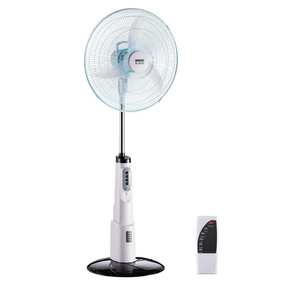 Ludger 18" Rechargeable Oscillating Fan (EL-1812SF), Long Battery Life, 3 Speeds, USB, LED, Quiet Cooling, Carrying Handle, 80 Degree Oscillation, Adjustable Height, Remote Control