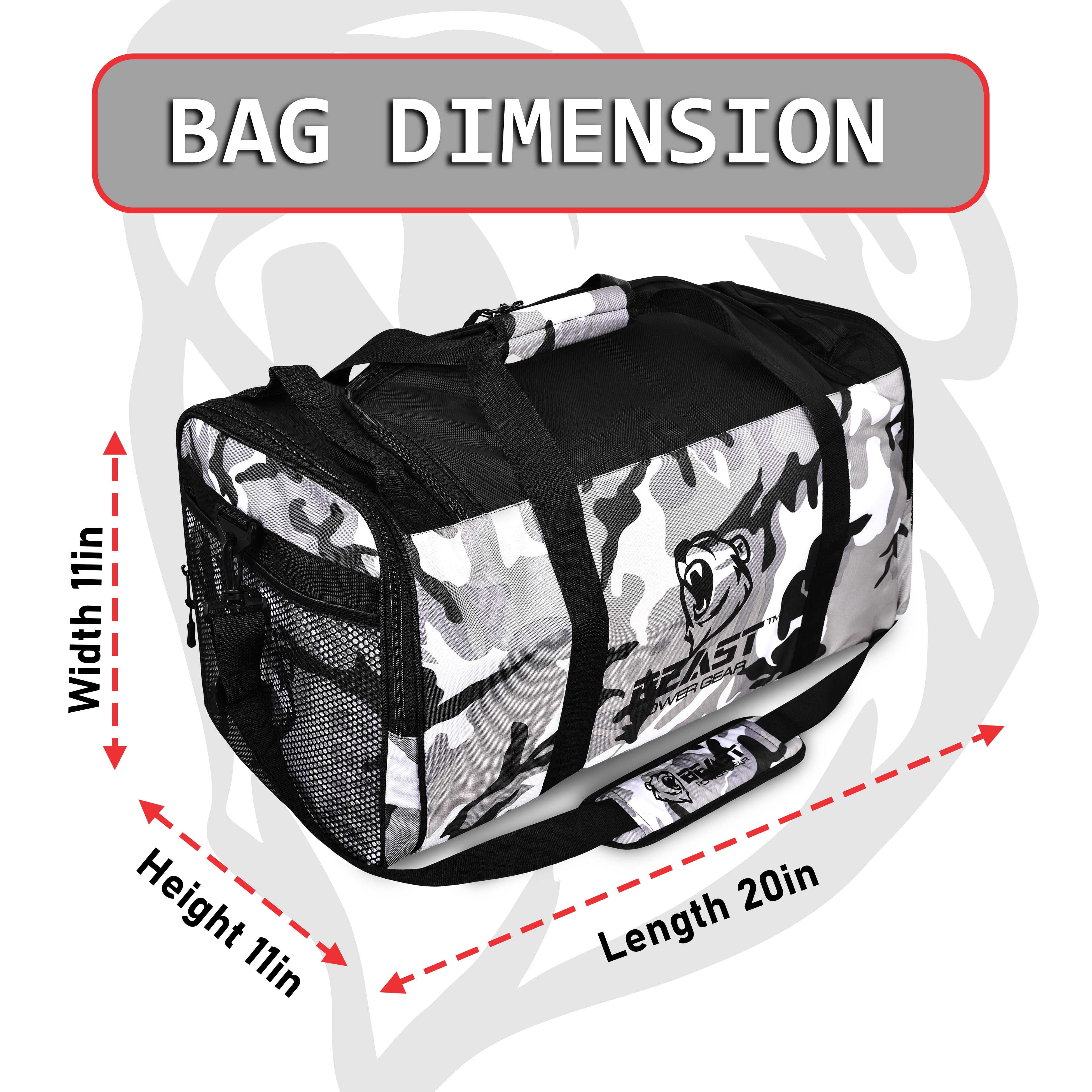 Beastpowergear Gym Duffle Bag- Workout, Boxing, MMA, Sports Bag with Shoes Compartment and Adjustable Shoulder Strap for Men and Women.