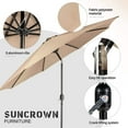 thumbnail image 4 of SUNCROWN 7-Piece Outdoor Wrought Iron Chairs and Table Patio Dining Furniture Set - 6 Stackable Metal Chairs, 1 Steel Slat Bistro Table and 1 Brown 9Ft Patio Umbrella for Garden Backyard Deck, 4 of 9